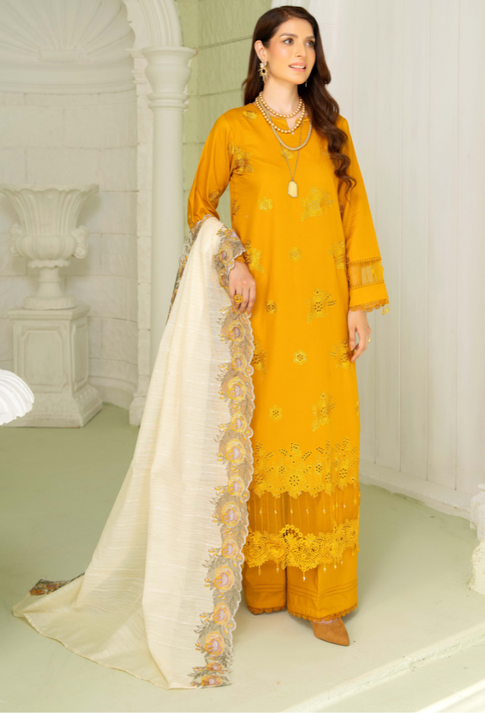 Baad e Baharan by Humdum  Chikankari Lawn Suit Unstitched 3 Piece HD24B D-08 - Summer Collection