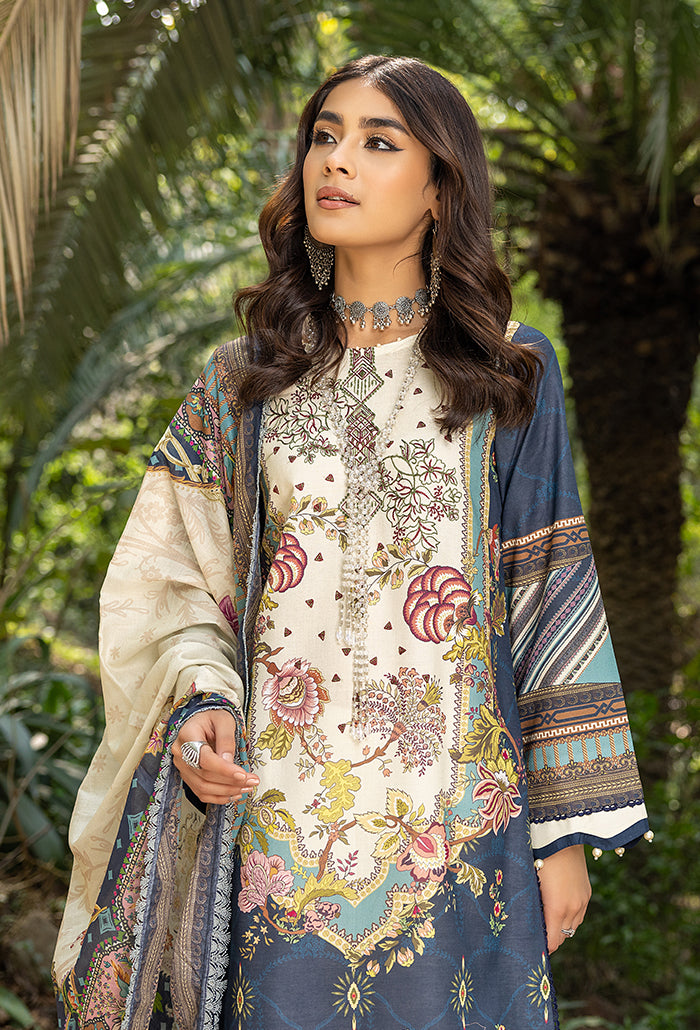 IRIS DIGITAL PRINTED EMBROIDERY LAWN-RS-08