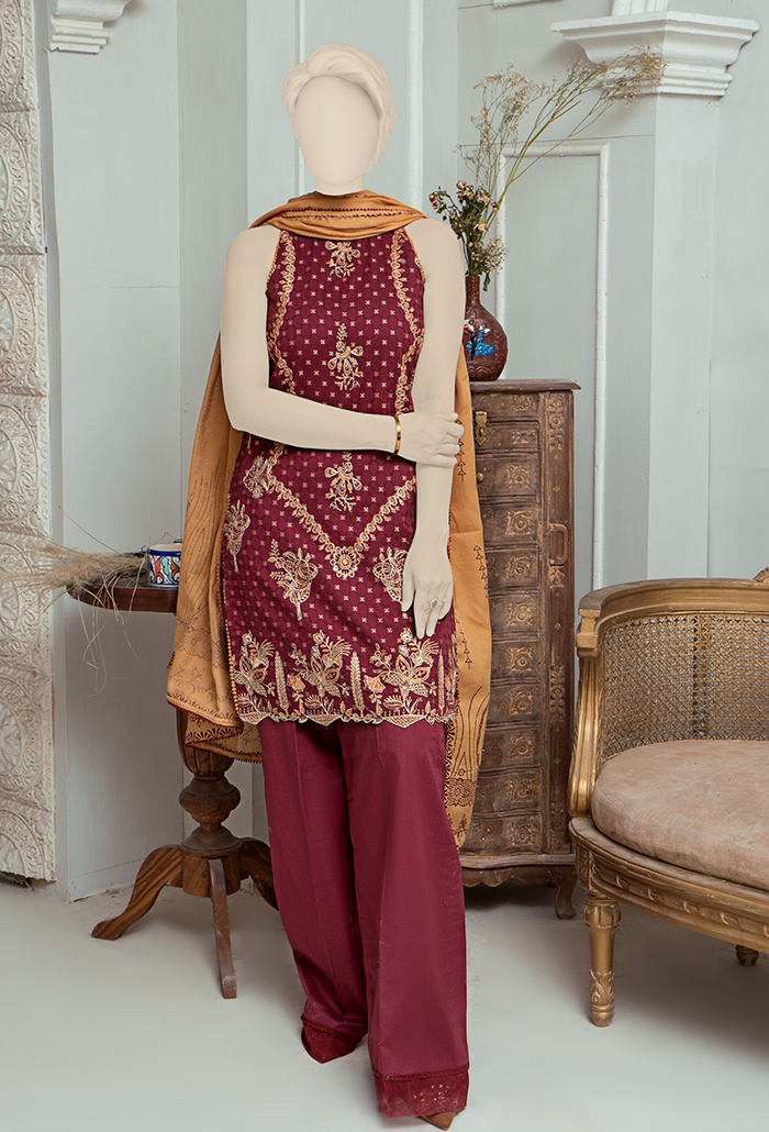 SEHAR COLLECTION-EMBROIDERED SELF JACQUARD -SH-08