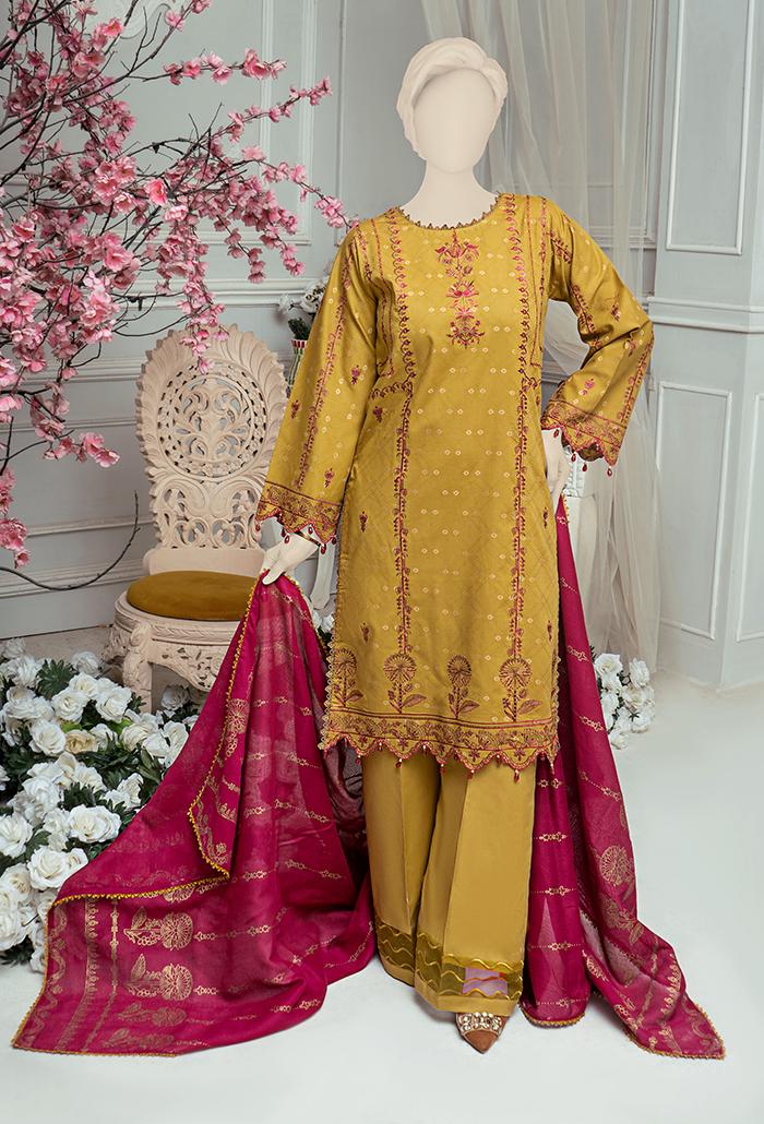 SEHAR COLLECTION-EMBROIDERED SELF JACQUARD -SH-07