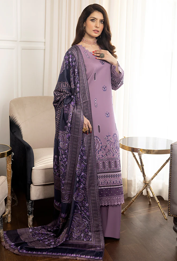 Zimal-hand embroidery wool jacquard shawl-ZM-07