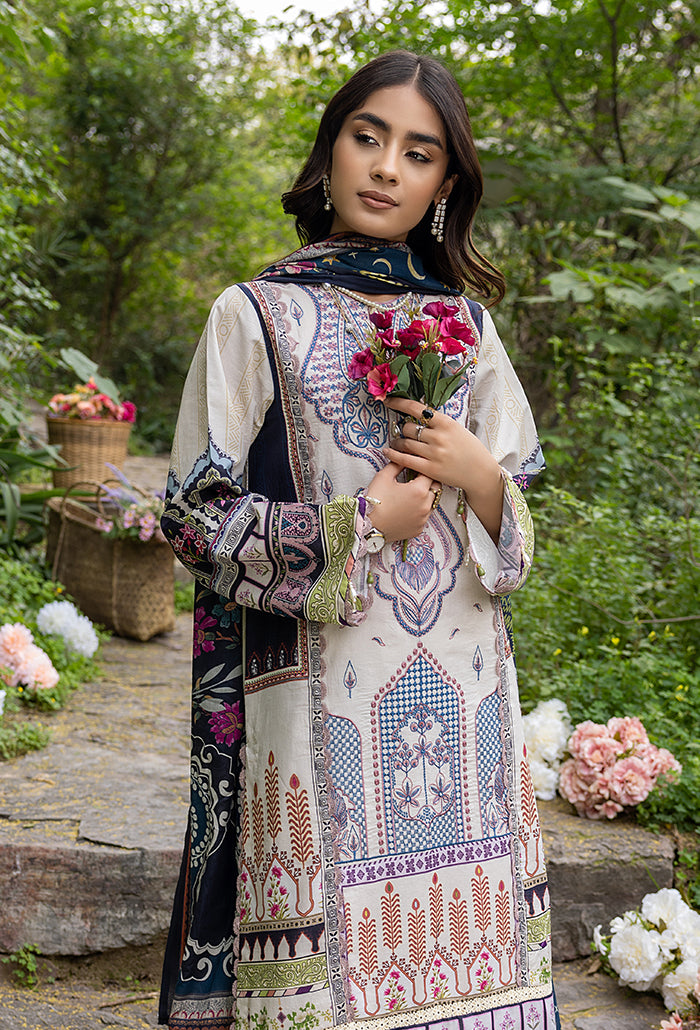 IRIS DIGITAL PRINTED EMBROIDERY LAWN-RS-06