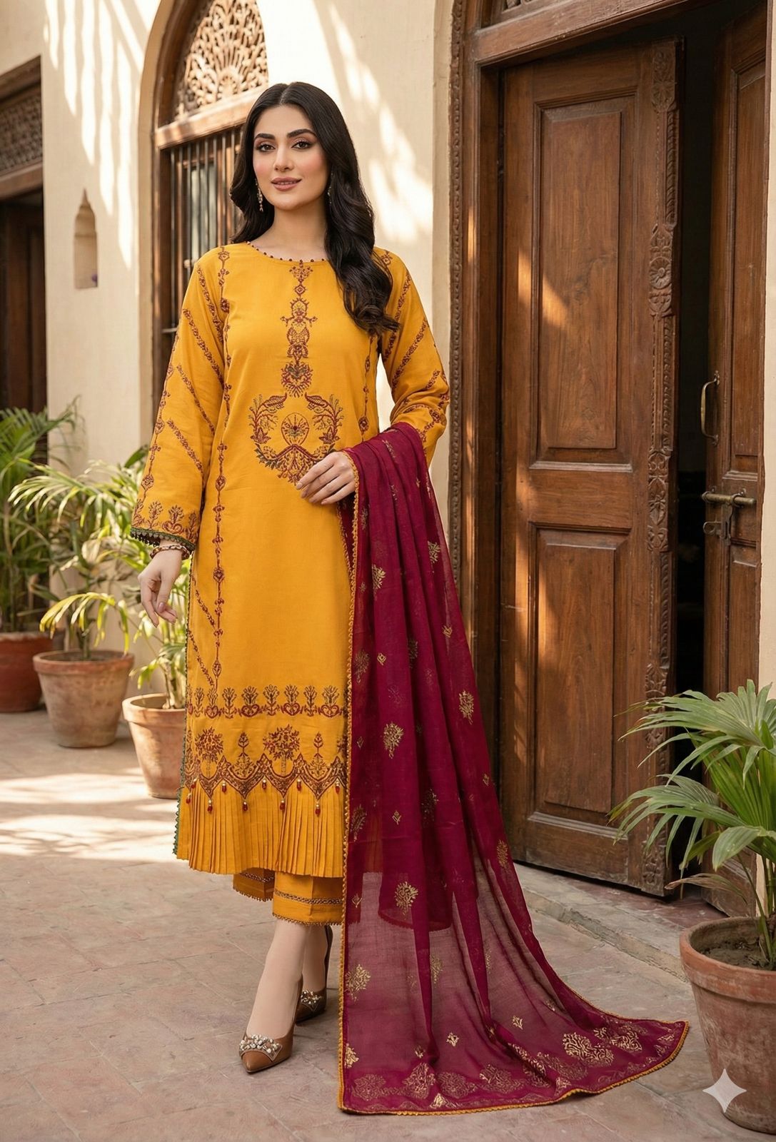 SEHAR COLLECTION-EMBROIDERED SELF JACQUARD -SH-09