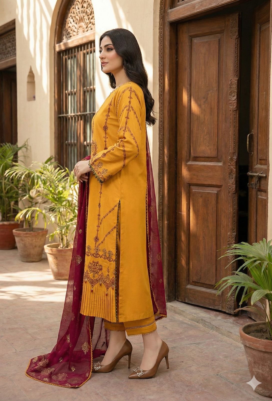 SEHAR COLLECTION-EMBROIDERED SELF JACQUARD -SH-09