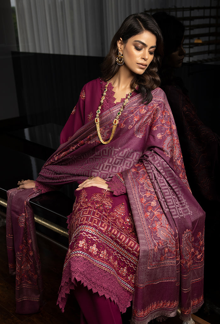 Zimal-hand embroidery wool jacquard shawl-ZM-05