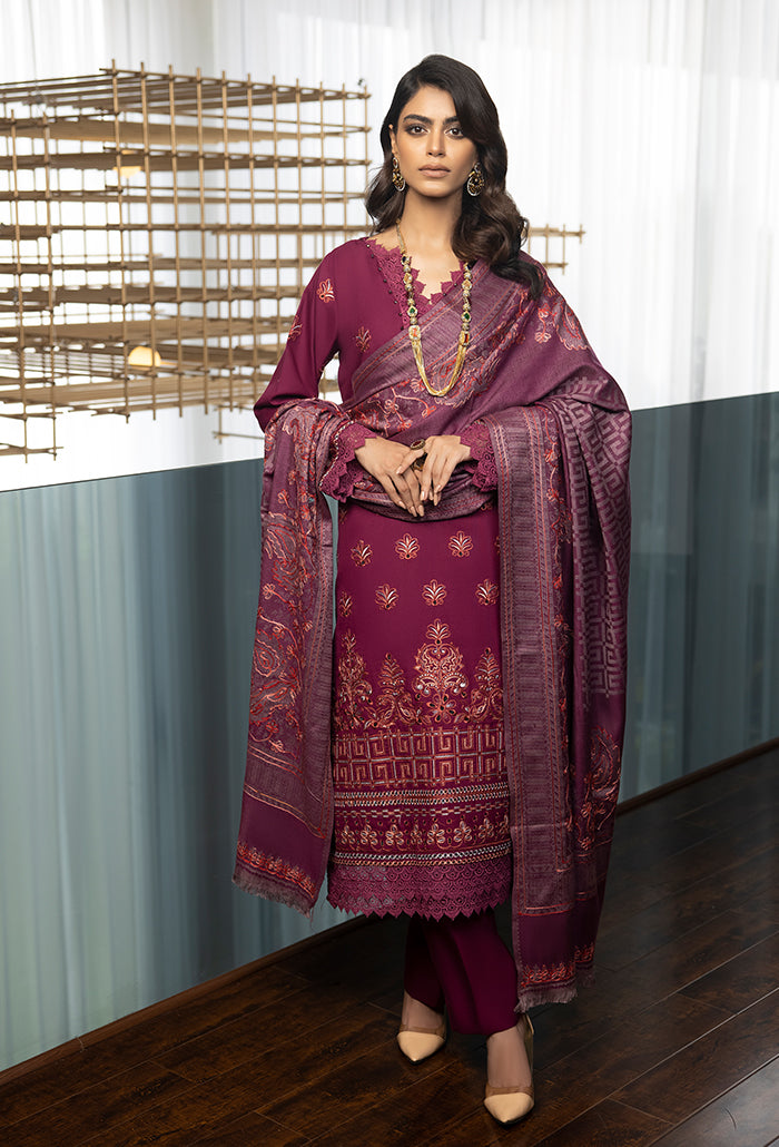 Zimal-hand embroidery wool jacquard shawl-ZM-05