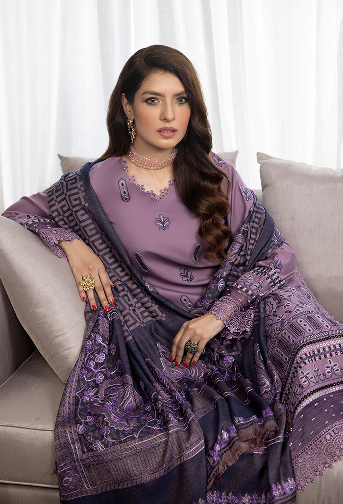 Zimal-hand embroidery wool jacquard shawl-ZM-07