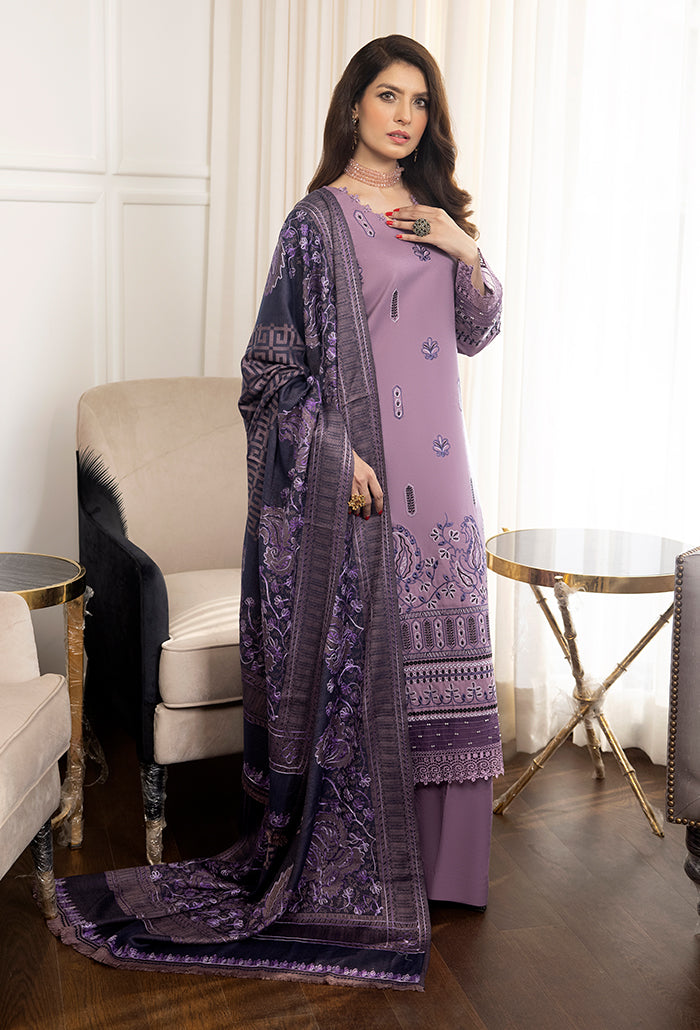 Zimal-hand embroidery wool jacquard shawl-ZM-07