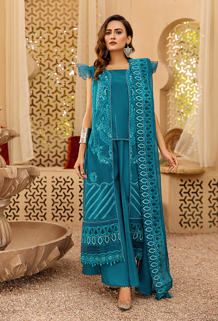 HAZOORI BAAGH-LAWN CHICKENKARI COLLECTION-HB-03