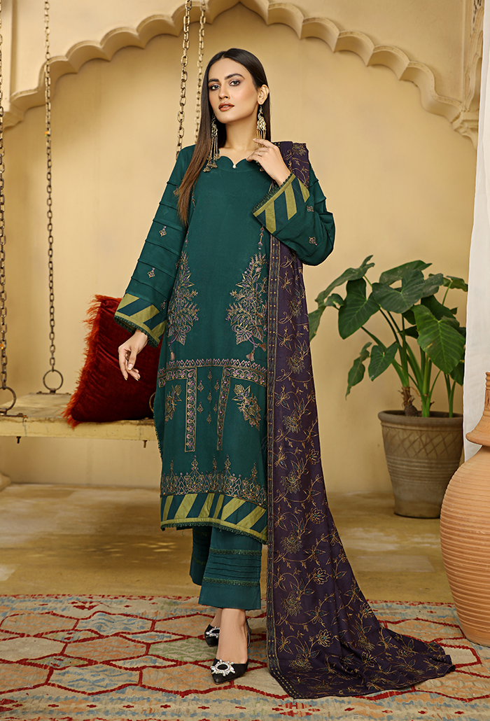 EMBROIDERED PEACH WOOL COLLECTION-AK-04